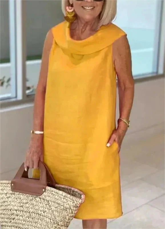 🌟🌟Natural Dutch style: cotton and linen plain sweater dress - simple and comfortable to wear, fresh and elegant!