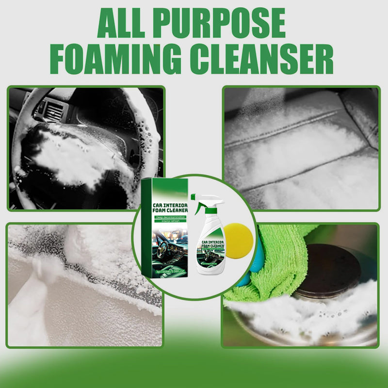 Effective Car Interior Foam Cleaner with Sponge(BUY 1 GET 1 FREE)
