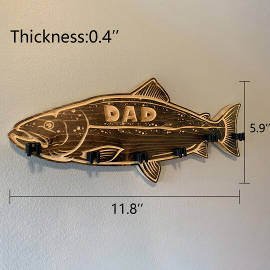 Father's Day Gift🎁 wood large mouth bass fishing rod holder