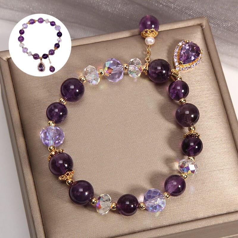 💜Special Gift For Yourself/Wife/Mother/Daughter - Natural Amethyst Water Drop Bracelet