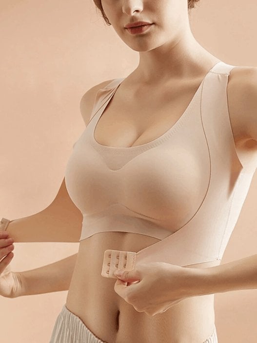 2PCS Unwired Front Buckle Push Up Adjustable Seamless Tank Bra