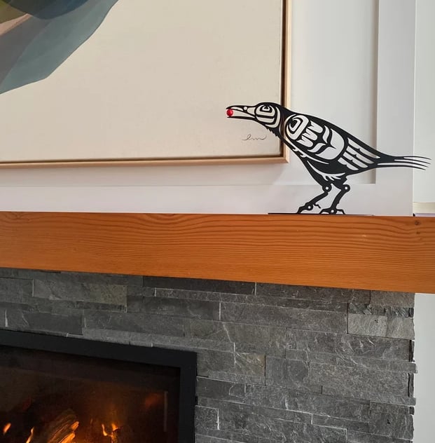 First Nations Native Steel Cut Raven with Berry