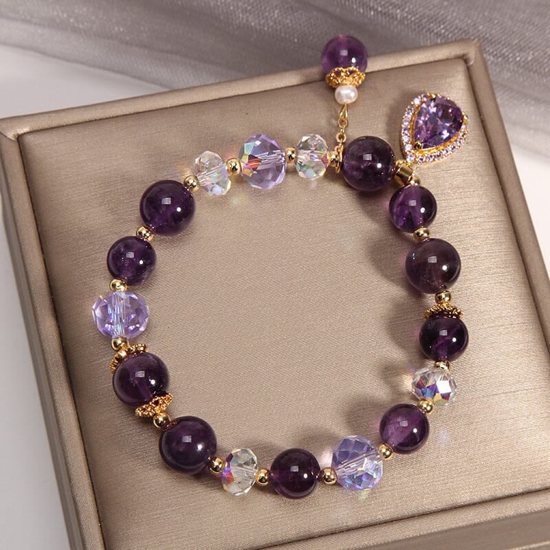 💜Special Gift For Yourself/Wife/Mother/Daughter - Natural Amethyst Water Drop Bracelet