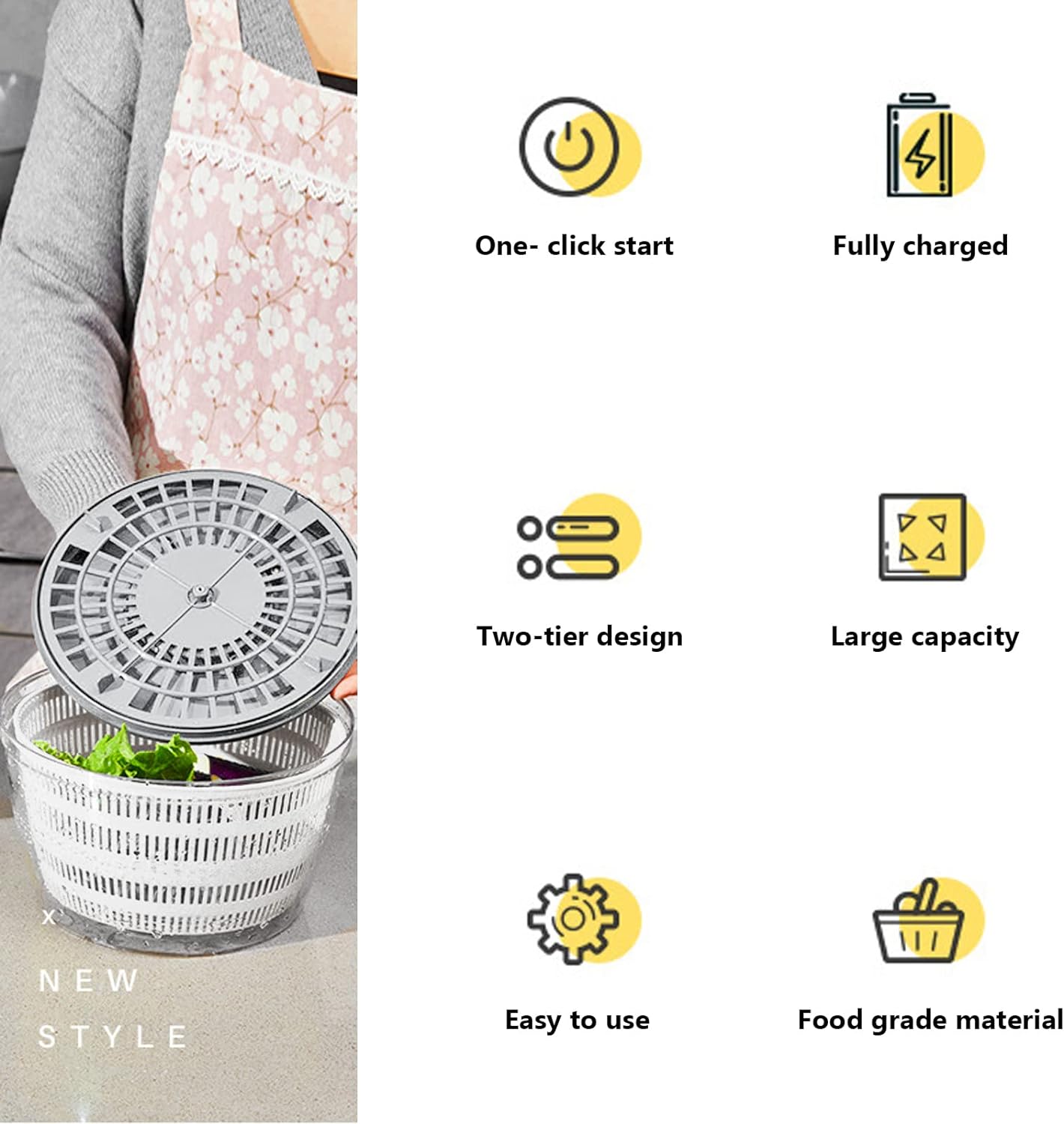 Electric Salad Vegetables Washer Dryer(🎄CHRISTMAS HOT SALE🎁)