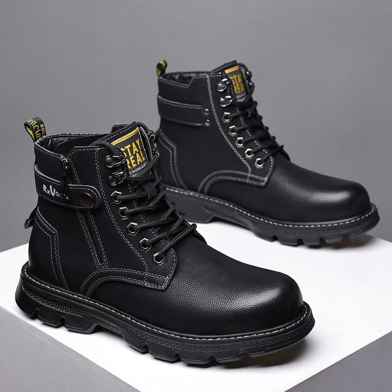 Fashion Genuine Leather High Top Men's Martin Boots