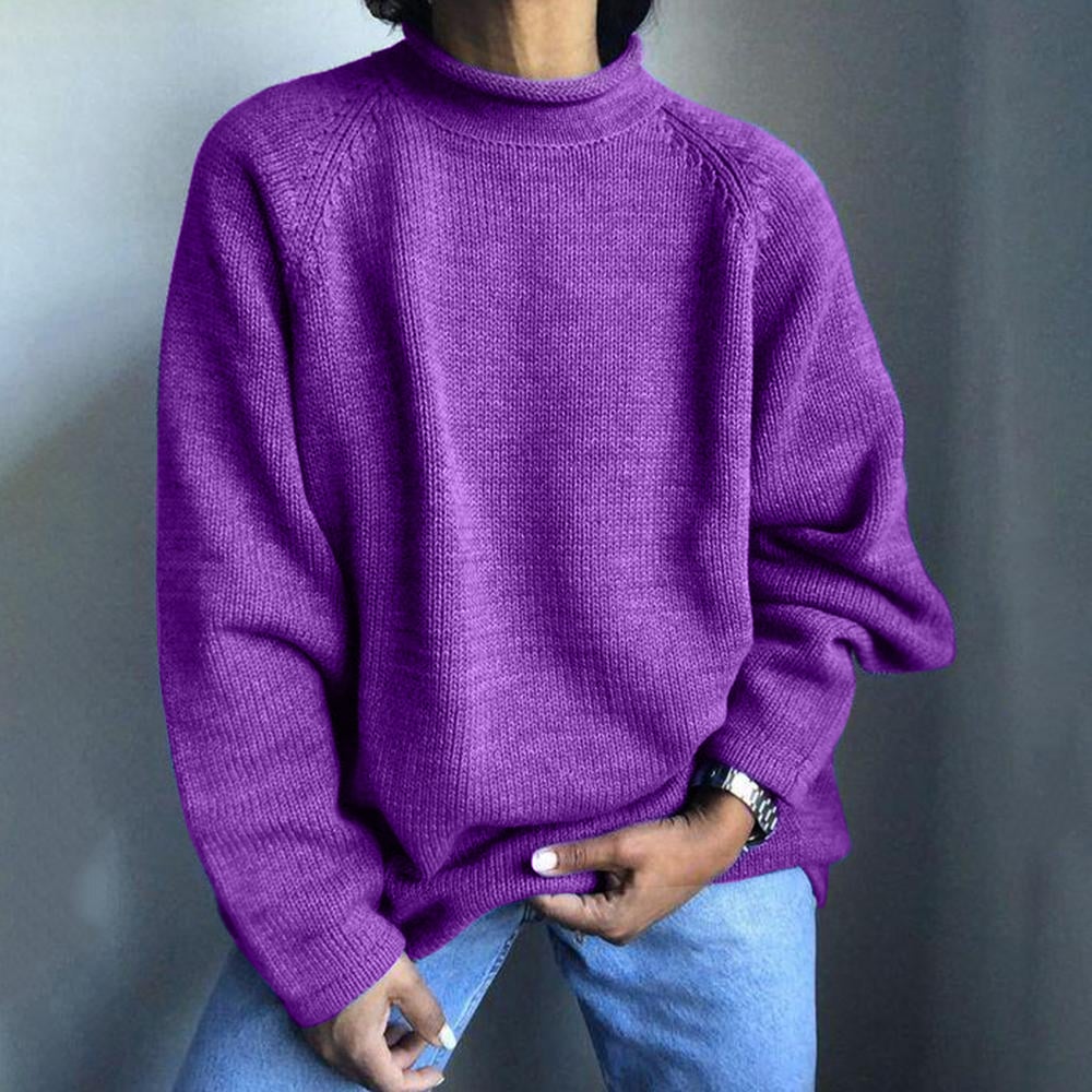 Cotton casual outdoor solid color sweater