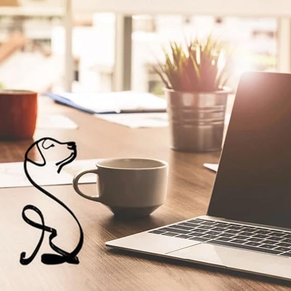 Dog & Cat Line Art Sculpture