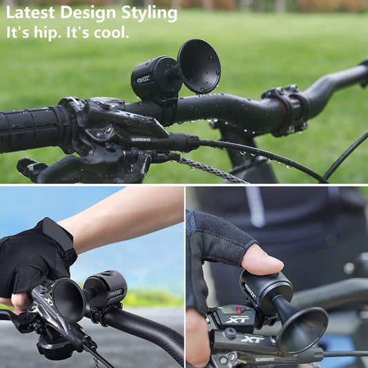 Electric Bike Horn 120DB Electronic Bicycle Bell with Easy Install, IPX4 Waterproof